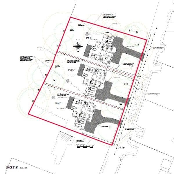 a drawing of the site of a building.