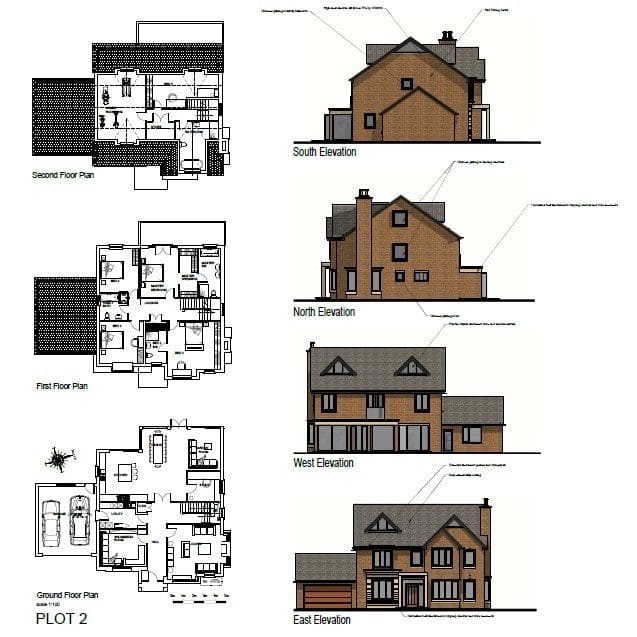 a drawing of a house with different plans.
