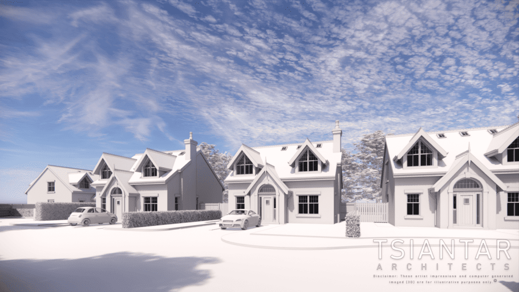 a computer rendered of the concept houses.