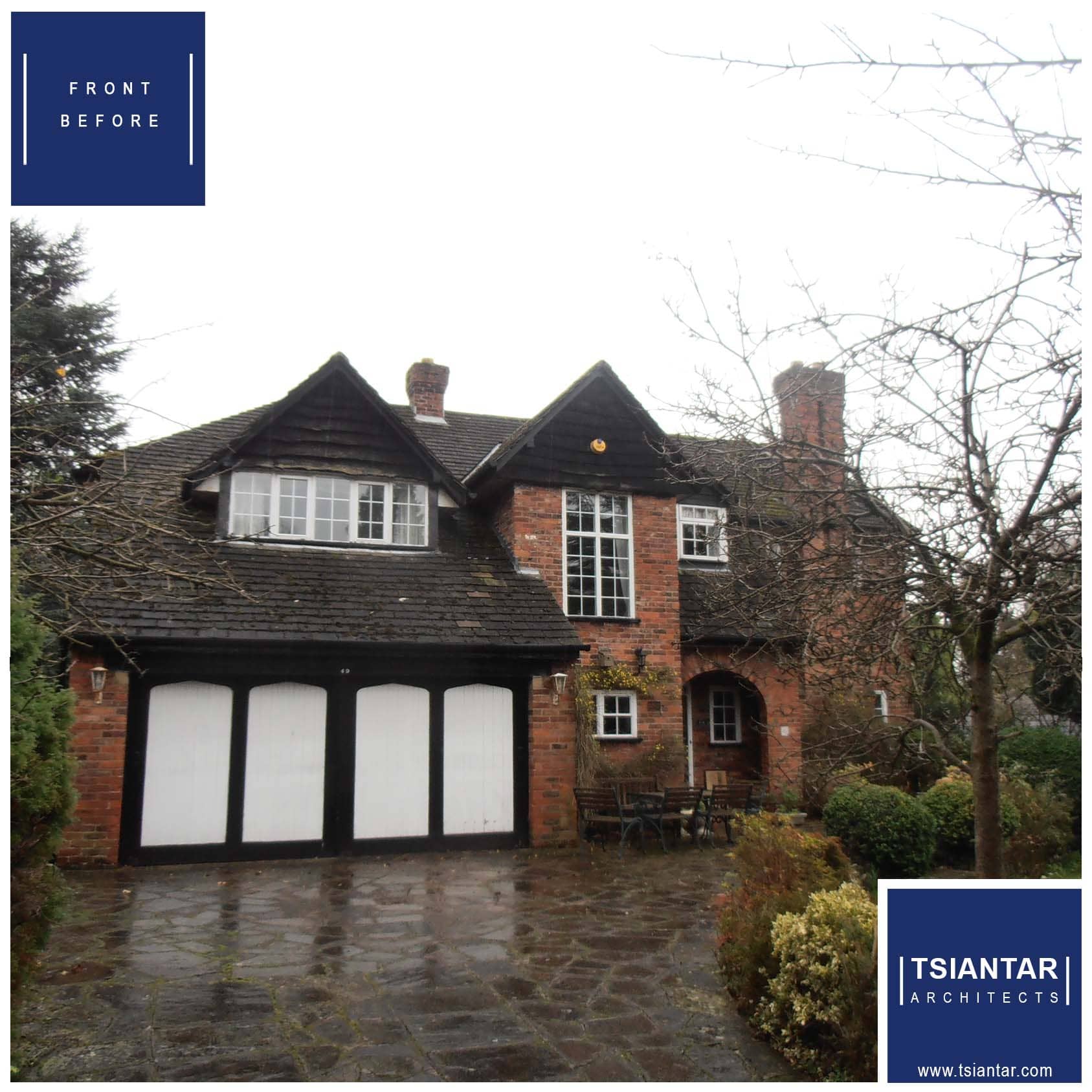 a house with a garage and a driveway.