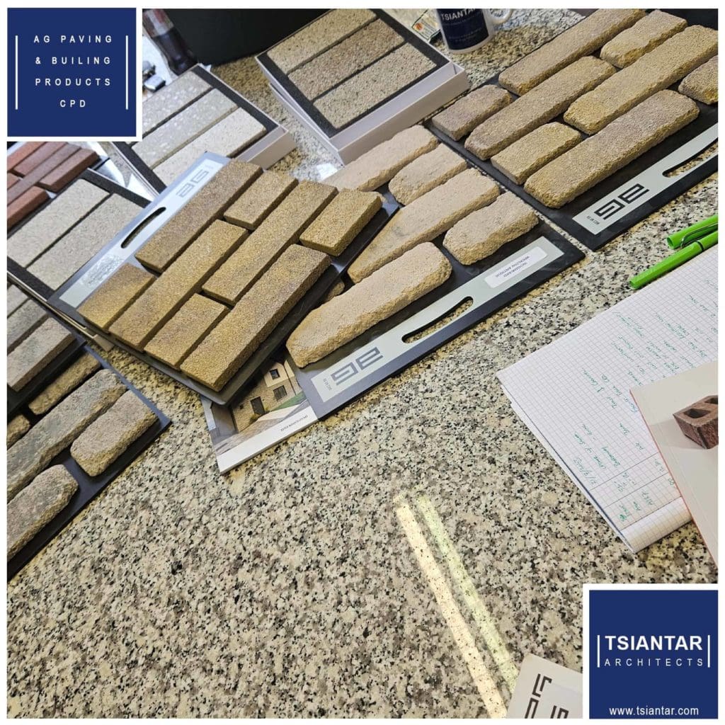 A group of bricks on a table.