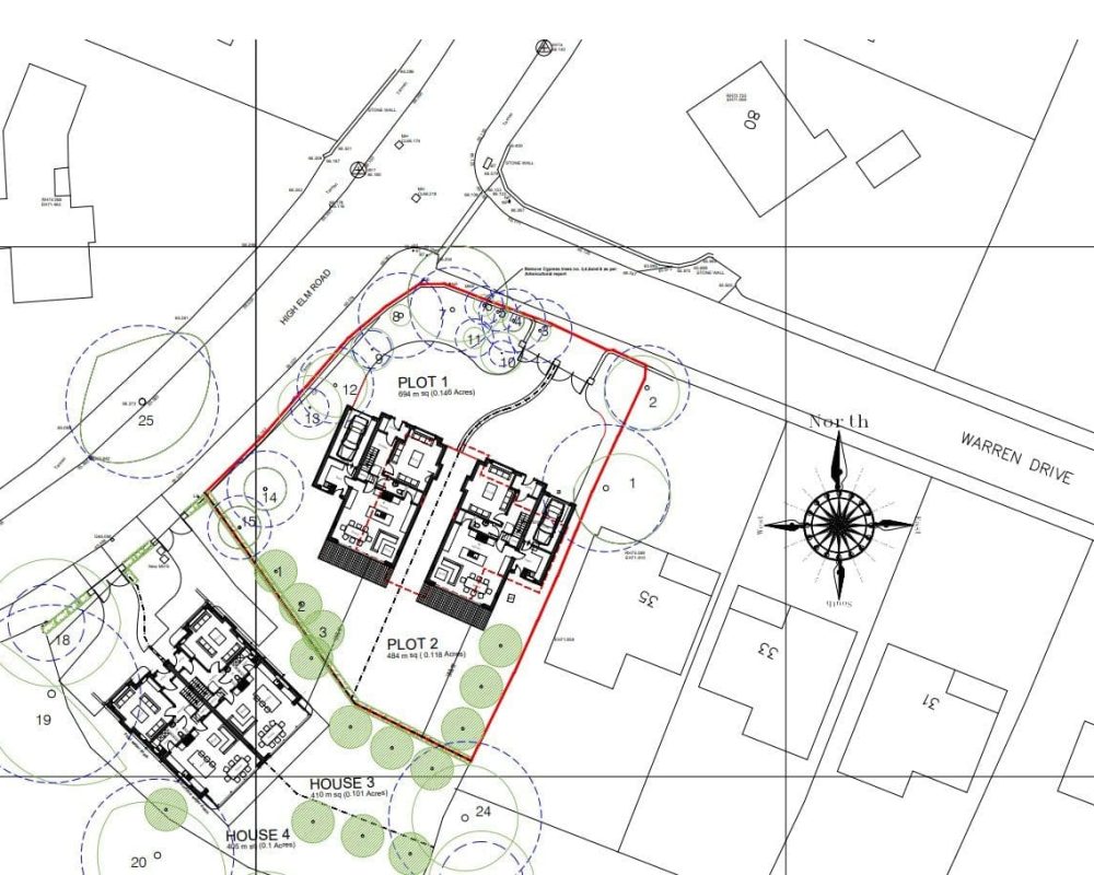 a drawing of a plan in a plot of land.